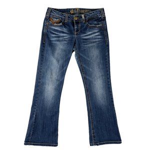 Wallflower Vintage Denim Flared Jeans w/Bling Size Junior 9 Short